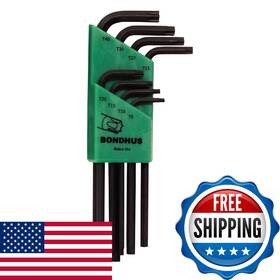 B000e7zq58 Bondhus 32434 Set Of 8 Tamper Resistant Star L-wrenches Long Sizes Tr9-tr40