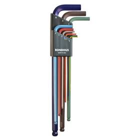 Blx9mxlcg Bondhus 69699 Ball End L-wrench Set With Colorguard Finish And Extra Long Arm 9 Pc