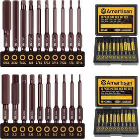 Am020 Branded Hex Key Allen Bit Set Quick Change Connect Impact Driver Power Drill Metric Long