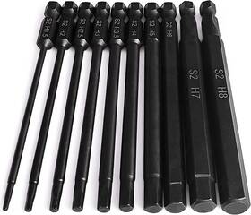 Happt-01 Branded Hex Head Allen Wrench Drill Bit Set 10pc Metric Ptslkhn Upgraded 1/4 Inch