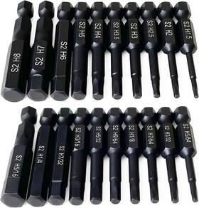 Happt-08 Branded Hex Head Allen Wrench Drill Bit Set 10pc Metric And Sae Upgraded 1/4 Inch