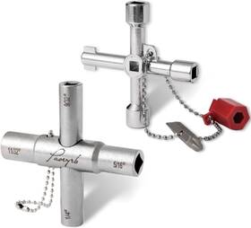 Branded01 445018083028 2 Pcs Water Key Premium Silcock 4 Way Multi-functional Shut Off