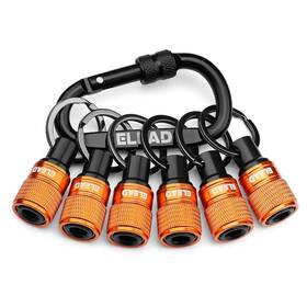 Branded01 445022341350 6 Piece Bit Holder Key Chain 1/4 Inch Orange Hex Shank Holders Quick Release