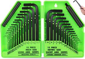 Branded01 726084353572 Swanlake 32pcs Hex Key Set Allen Wrench Inch/metric Mm 0.7mm-10mm Sae 0.02