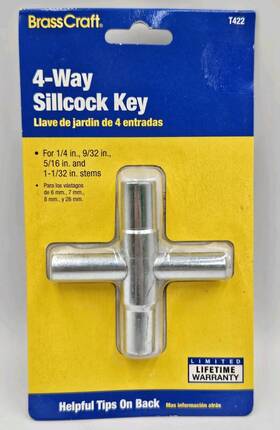 T422 Brasscraft Brand New 4-way Sillcock Key For Inch / 1- Stems