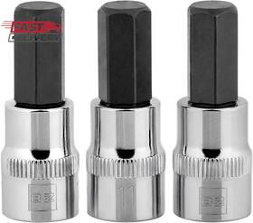 Brazen 445028318325 11mm Hex Bit Socket/allen Driver Three Pack 3/8 Inch Drive Short