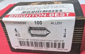 050503-61 Brighton-best 604053 4/40-1/4 Inch Socket Set Screw 100 New Cone Point #050503-61