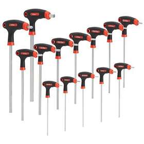 Built Industrial 194425487161 14 Piece T Handle Allen Wrench Set 7 Imperial And Metric Hex Key Red