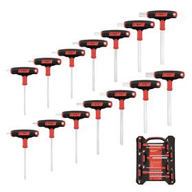 C&t 701871479857 14-piece T-handle Allen Wrench Set Metric And Sae Long Arm Hex Keys With Stor