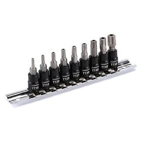 Casoman 1/4inch Drive Hex Bit Socket Set 9-piece Security Star Bits Allen