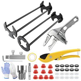 Chekugou 741654835296 37pcs Basin Wrench Set Universal Plumbing Tools Upgrade Pvc B