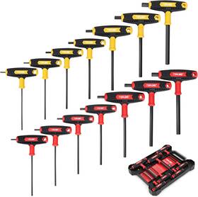 Cheng Mai 313043434481 Topline 14-piece Allen Wrench Set Metric&sae T-handle Long Arm Hex Key