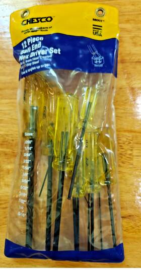 Chesco 038548880037 12 Piece Ball End Hex Driver Set Nos Usa