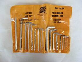 18lsp Chesco Mechanics Hex Key Set 18 Piece Made In Usa #18lsp Pouch Included
