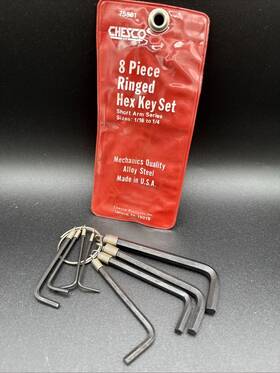 16th-1 Chesco 75501 8 Piece Standard Sae Ringed Hex Key Set 1/16th-1/4 With Pouch Allen Wrench