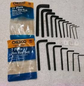 88024-11pc Chesco 88024 88022 2pc #88024-11pc #88022-7pc Inch Alloy Steel Hex Key Set Sae Usa