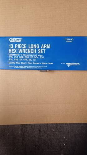 88033 Chesco 13 Piece Long Arm Hex Key Set