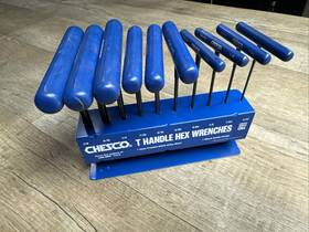 Chesco By American Tool Companies Inc. 038548814308 Usa 10 Pc Metric Cushion Grip T-handle Hex Key Set Sae 6 Inch Sizes 3/32-3/8