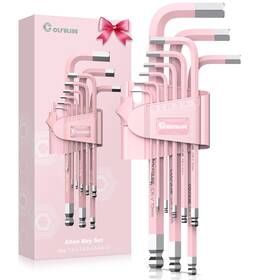 Cof006trs Colfuline 9 Pcs Pink Allen Key Set Long Ball End Hex Cr-v Wre