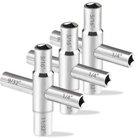 B0c7c15tkm Comfylichi 3-pc 4-way Sillcock Key Set 1/4 Inch 9/32 5/16 11/32 Steel Water Valve
