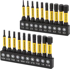 Comoware 313115165176 Allen Wrench Drill Bit Set - Hex Bits Magnetic Tips Quick Release