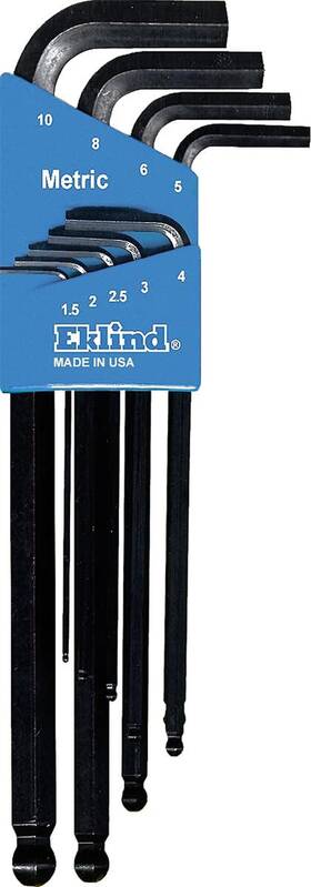 13609 Company 705353303661 Eklind Ball-hex-l Key Allen Wrench - 9pc Set Metric Mm Sizes 1.5-10 Long S