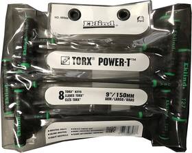 T8-t40 Company 744110483550 Eklind 68988 Power-t Handle Torx Star Key - 8pc Set 9in Shaft