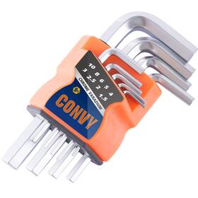Gj0049 Convy 680613159984 Arm Hex Key Wrench Set Chrome Vanadium Metric Of 9 Pieces Standard