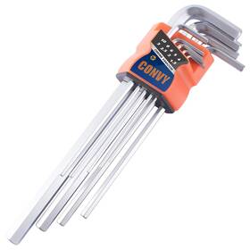 Gj-0047 Convy Arm Hex Key Wrench Set Chrome Vanadium Metric Of 9 Pieces Extra Gj-0047 Convy Arm Hex Key Wrench Set Chrome Vanadium Metric Of 9 Pieces Extra