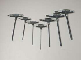 26016 Craftsman T Handle Metric Hex Key Set 7 Piece 2.5 3 4 5 6 8 10 Used