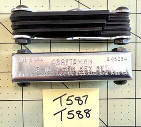 9-46284 Craftsman 46248 Usa 9-in-1 Folding Hex Key Set Sae 5/64 Inch To 1/4