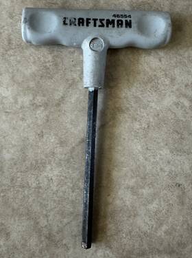 46554 Craftsman Vintage T Handle Allen Wrench 6mm Hex