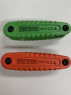 46698-46699 Craftsman Vintage Pair Of Folding Hex Key Set Metric And Sae 46698 46699 Usa