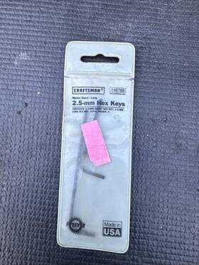 46788 Craftsman Sears Usa Nos 2.5mm Metric Hex Key Set 2pc Long Short