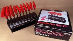 46804 Craftsman In Box - Vintage -v- Sears 10 Pc Sae T-handle Hex Key Set Metal Stand