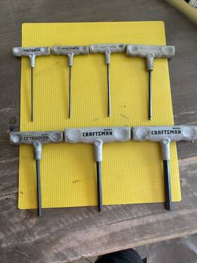 Craftsman 714994462989 Vintage Usa Metric T Handle Hex Allen Head Wrench Set Cushion Grip 7pc