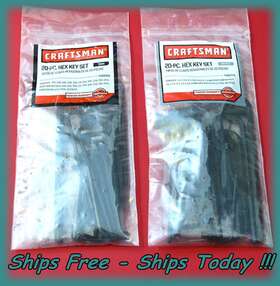 Craftsman 753807931526 40 Piece Metric Mm Sae Inch Std Hex Allen Key Wrench Set Short Long