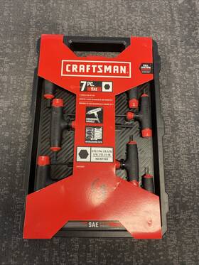 Craftsman 885911650076 7pc Hex Key Set 3/32 7/64 1/8 5/32 3/16 7/32 1/4 Inch