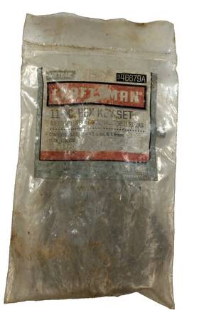 946679a Craftsman 11 Pc Hex Keyset Metric 1.5-8 Mm New Old Stock Vintage