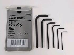 946686 Craftsman Vtg Sears Black Oxide Metric 6 Piece Hex Key Set Made In Usa