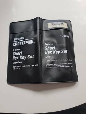 946694 Craftsman 12 Pc Short Hex Key Set Standard And Metric