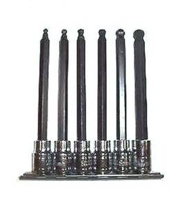 Ctt-bsshbl6m Ctt 6 Pc 3/8 Inch Drive Ball Point End Hex Allen Bit Socket Set 5 Long Metric