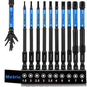 Dcwecher 744759382962 10-pcs 4-in Long Allen Key/allen Wrench Drill Bit Set Impact - Resistant Metric