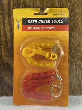 Fx-16 Deer Creek Tools Vintage 2pc Spiral Key Chains Red And Yellow