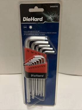 Dh50010 Diehard 13 Pc Sae Long Arm Hex Key Set Storage Caddy Ball End