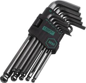 Disen 445041333329 13 Pieces Hex Key Allen Wrench Set Metric Size With Ball End 1.27-10 Mm