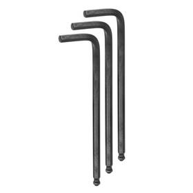 Duefixing 609044788952 3 Pack 6mm Ball End Hex Key Wrench L Shaped Long Arm Cr-v Repairing Tools Black