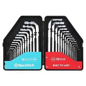 Duratech 820909770732 Hex Key Wrench Set 30 Pieces Long And Short Arm Allen Sets With Storage
