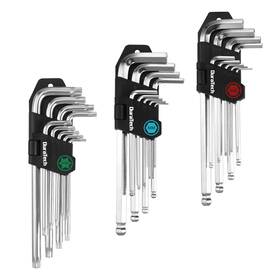 Duratech 820909770749 Allen Wrench Set 27-pieces Long Arm Sae And Metric Torx Star Ball End Hex Key