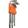 D043202 Dynamic Tools 9 Piece Metric Ball End Long Hex Key Set 1.5mm 10mm